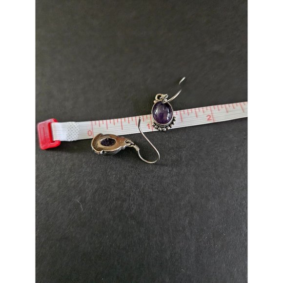 **Final Sale** Sterling silver purple amethyst earrings - Picture 8 of 9